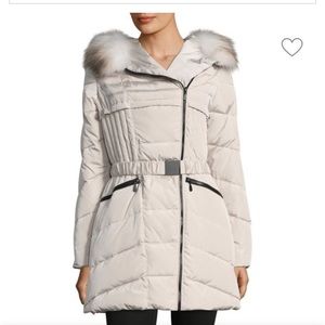One Madison Puffer Coat With Fur Trim Hood